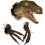 3D-Dinosaurierkopf-Wandbild, Harzskulptur, Gelb 2