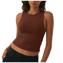 Débardeurs courts pour femmes, doublés, décontractés, basiques, sans manches, pour le sport, le yoga et l'été.