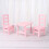Mini table chair display props pink 3 pcs 3