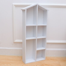 Worgeous Retro Wall Book Shelf in White for Home Use Plastic Storage Rack with Large Internal Grid