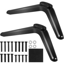 Support TV universel pour téléviseurs de 32 à 55 pouces, 2 supports de fixation en plastique pour téléviseur, support de table avec vis, noir