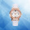 Hvide ure til kvinder elegante quartz armbåndsur i rustfrit stål 1 sæt 6