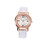 Hvide ure til kvinder elegante quartz armbåndsur i rustfrit stål 1 sæt 4