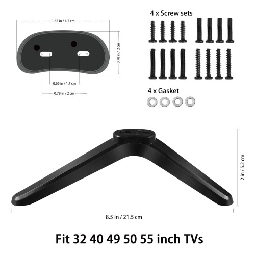Support TV universel en 6 pièces, support de fixation de table pour téléviseur avec vis 1