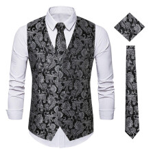 Mens Formal Suit Vest Striped Casual V-neck Slim Fit Solid Color Waistcoat for Wedding Party Tuxedo