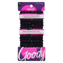 Elastici per capelli Forever senza dolore (confezione da 10, neri) – Non danneggiano i capelli, 3 volte più resistenti, con anima a 16 fili,