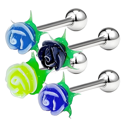 DESIGNICE 4 db-os nyelvgyűrű, piercing ékszer, testékszer, Style596