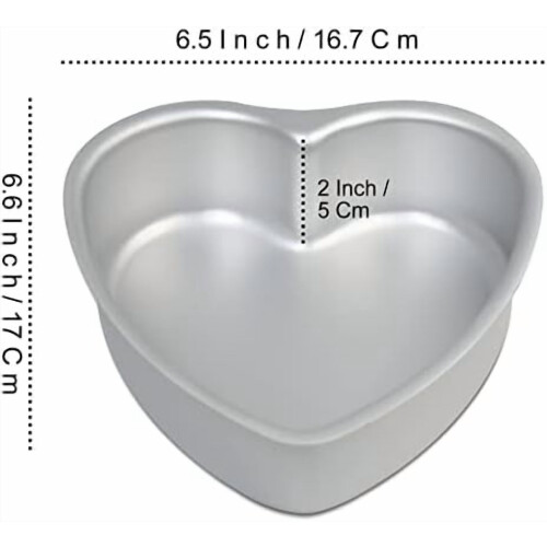 Conjunto de 3 formas de bolo em formato de coração, forma de alumínio de 15 cm (6 polegadas) em formato de coração, para casamentos, festas, 1