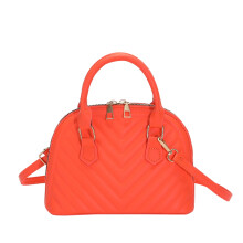 Bolsa feminina YOUSNH de couro, cor sólida, versátil, com zíper duplo, estilo carteiro, cor laranja.