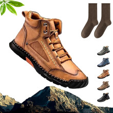 Botas de cuero Cryonessa: impermeables, con soporte para el arco del pie, puntera espaciosa y cómodas botas de exterior para hombre hechas a mano.