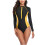 Σετ μπικίνι Rashguard για γυναίκες, μαγιό με μακριά μανίκια, καλοκαιρινό, παραλία, 3