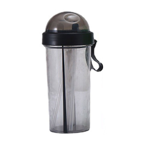 Πλαστικό ποτήρι διπλού θαλάμου 600ml με καλαμάκι, δύο δοχεία ποτών για υπαίθριες