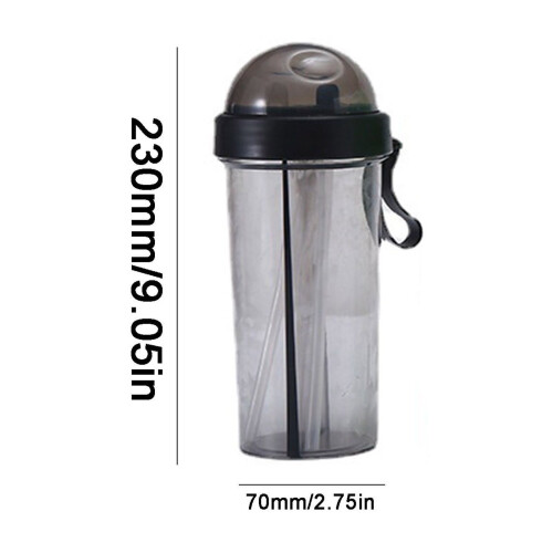 Πλαστικό ποτήρι διπλού θαλάμου 600ml με καλαμάκι, δύο δοχεία ποτών για υπαίθριες 1