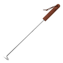 Ganci per girare il cibo in acciaio inossidabile per barbecue, accessori per grigliate con manico in legno, robusti ganci per barbecue