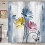 Dusjforheng i polyester med blomstermønster, 70x70 3