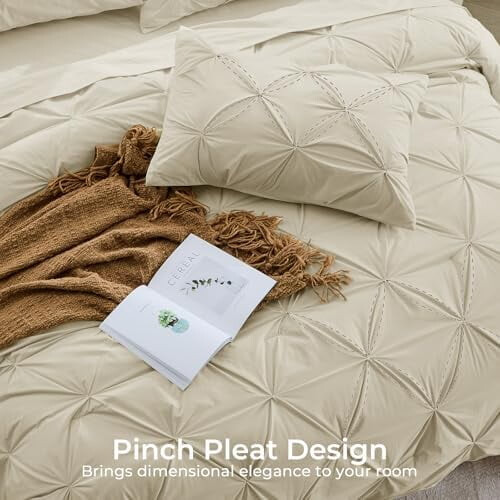 Set copripiumino matrimoniale con pieghe decorative, 7 pezzi 1