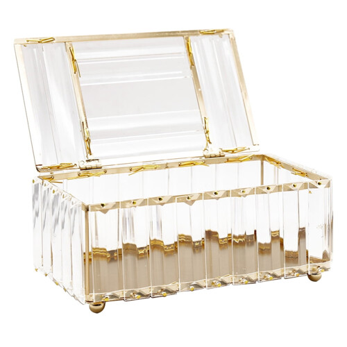 Porta-lenços dourado com strass para decoração de sala de estar 2