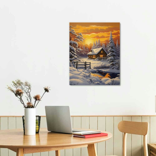 Canvastavla Vinter Snö Landskap 40x50 cm 1