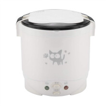 Portable 12V Rice Cooker with Heating and Keep Warm for Car Travel, Electric Lunch Box White