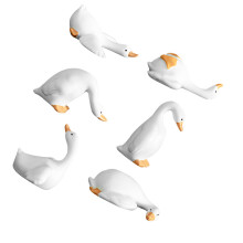 6PCS Geese Figurines Resin Desktop Creative Mini Landscape
