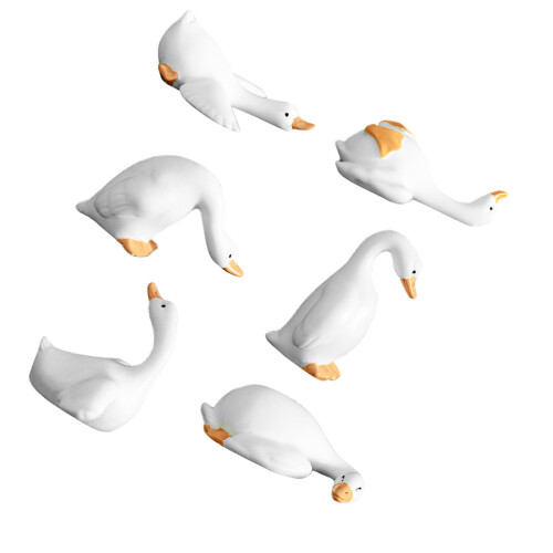 6PCS  Geese Figurines Resin Desktop Creative Mini Landscape