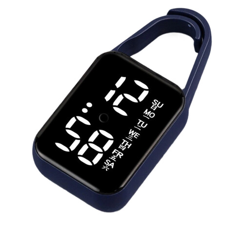 Portable Electronic Hanging Watch Keyring Hanging Watch-Blue