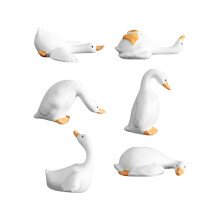 6 Figurines de canard en résine, décoration de maison miniature,