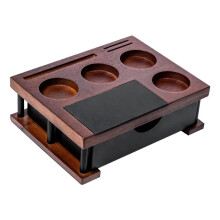Coffee Tamping Station Solid Wood Drawer Espresso Tamper Holder Right Angle Barista Workbench