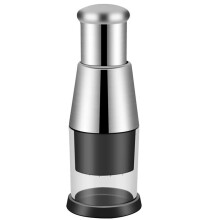 Manual Garlic Chopper Stainless Steel Handheld Vegetable Cutter for Onion Nut Kitchen Use Silver