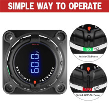 Upgrade-Batterietrennschalter mit Voltmeter, Haupttrennschalter DC5-60V für Marineboot-Auto-LKW