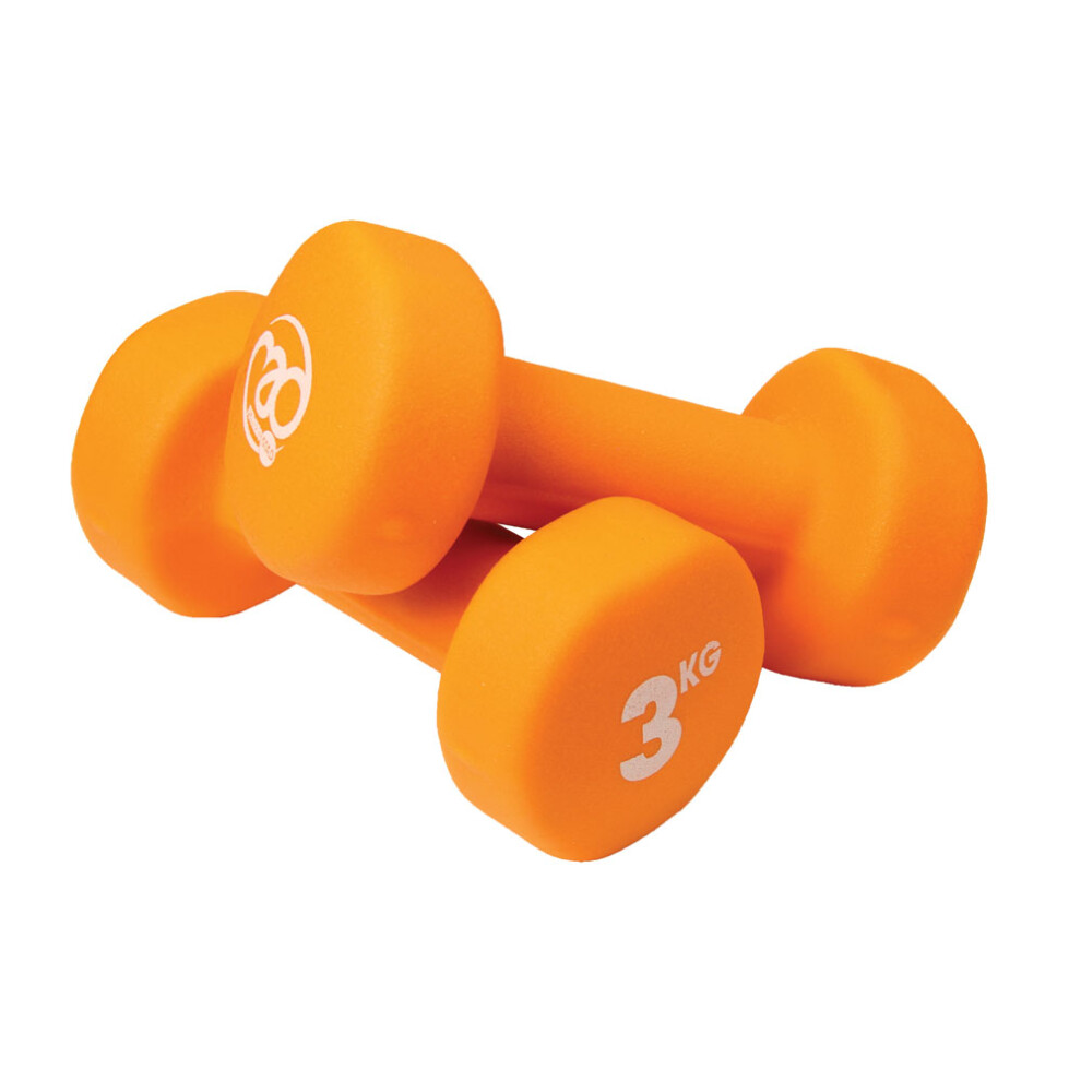 Fitness Mad (3Kg, ) Dumbell Set (Pack Of 2) Orange