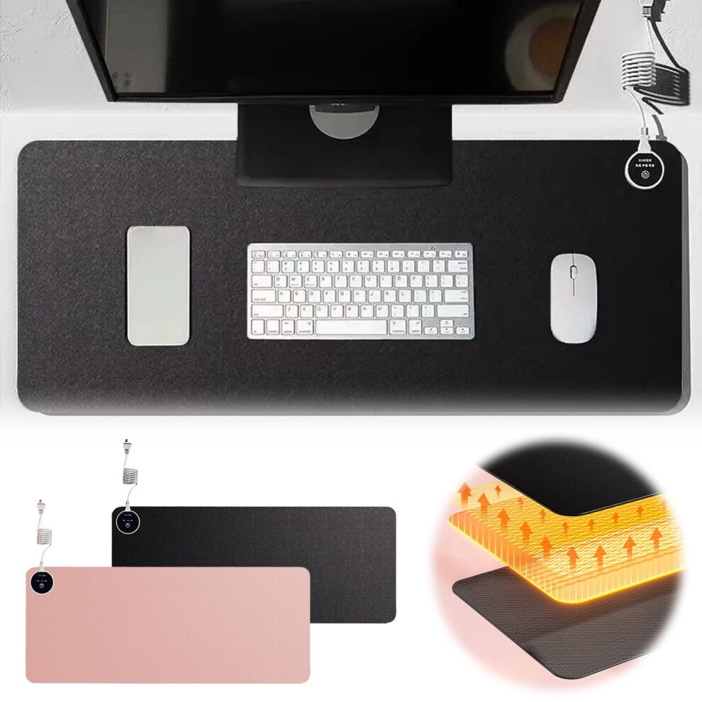 Heated Desk Pad Mouse Pad, 3 Heat Settings, 3H Auto Shut-Off, Large Warming Mat For Keyboard & Mouse, Compatible With Gaming Desks, Office/Home Use, 9357860829281