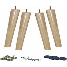 Solid Rubberwood Sofa Legs Set of 4 8 Inch Slant