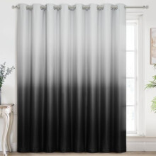 84" Ombre Room-Darkening Thermal Curtains with Grommets, Black, 1 Panel (100x84")