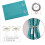Teal Blackout Curtains Silver Palm Pattern 2 Panels 52x72 4