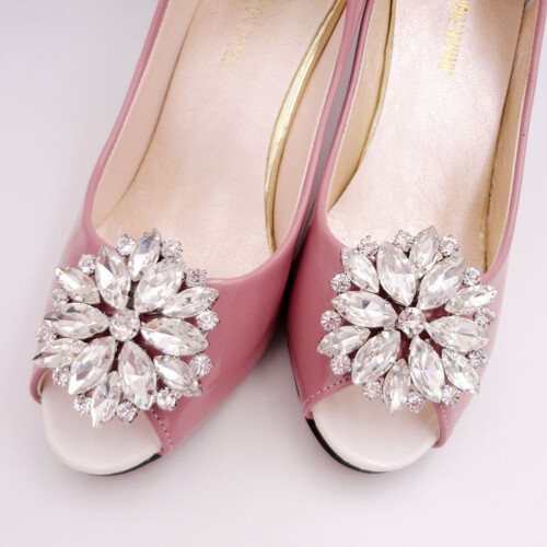 Silver Crystal Shoe Clips – 1 Pair 2