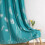 Teal Blackout Curtains Silver Palm Pattern 2 Panels 52x72 5