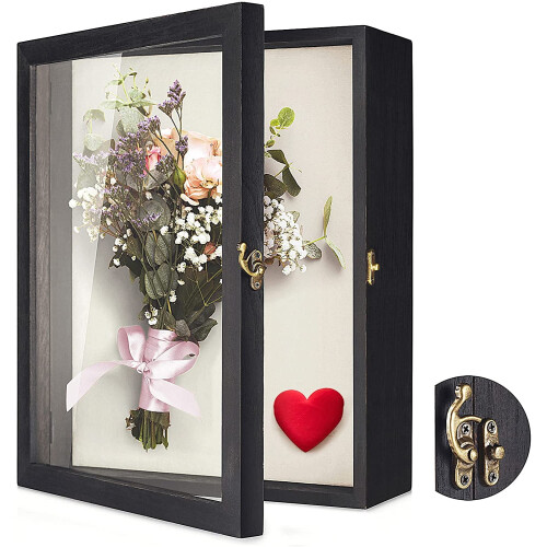 Shadow Box Frame White Pink 8x10 Linen Back
