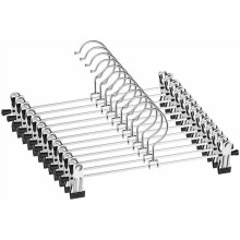 Cintres à pinces réglables en métal pour pantalons et jupes (lot de 50)