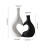 Set van 2 hartvormige plastic vazen – zwart-wit 3