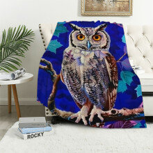 Couverture hibou en flanelle ultra douce et chaude pour canapé, cadeau hibou pour filles, garçons et enfants, blanche