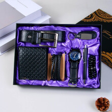 Men's Leather Gift Set: Watch, Belt, Keyring, Sunglasses, Wallet, Pen – Birthday, Valentine's, Father's Day, Christmas Gift for Him, Compatible
