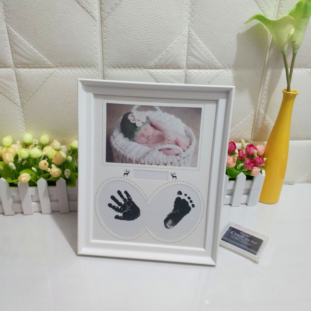 Baby Handprint & Footprint Kit – Compatible with Newborn Girls & Boys, Baby Shower Gift, Memory Frame for Registry & Nursery Decor