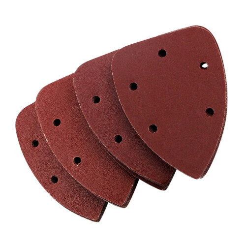 40Pcs Hook and Loop Backing Triangular Sanding Discs for Woodworking Sandpaper for Electric Sander 2