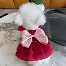 Vestito pettorina per cani di piccola taglia con grazioso fiocco grande, vestito per cani da compagnia, pettorina per cani di piccola e media taglia