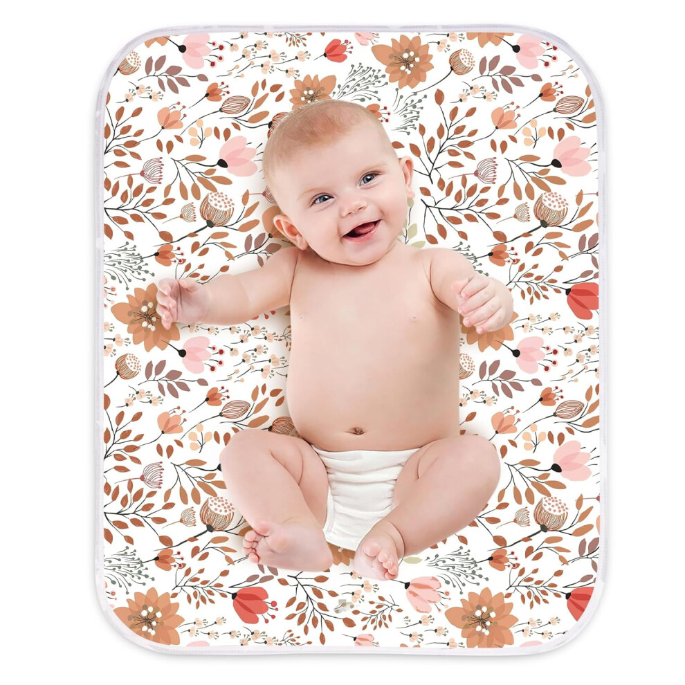 Dinosaur Diaper Changing Pad, 3-Layer Waterproof & Absorbent, Foldable Reusable Underpad for Babies/Patients, 24"x30", 1Pack/2Pack