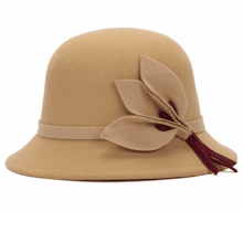 Hata Barr Stíl Eorpach agus Meiriceánach Briotanach Hata Fedora do Mhná d'Fhir Fómhar agus Geimhreadh Te Olann Bréige do Mhná, Camel