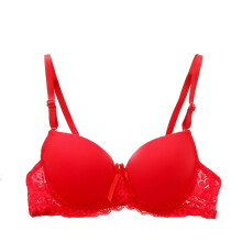 Sutiã feminino sexy de renda com efeito push-up e sustentação para os seios (tamanho AB).