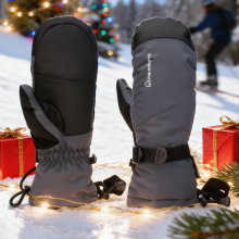 WARMOUNTS Winter Ski Mittens for Men and Women Grey L