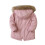 Casaco de inverno infantil para meninas, jaqueta acolchoada com capuz e zíper, rosa. 4